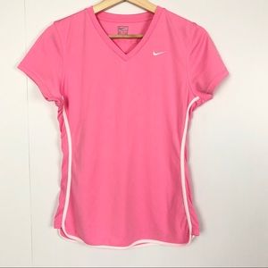 NIKE Performance V Neck Short Sleeve Top Small